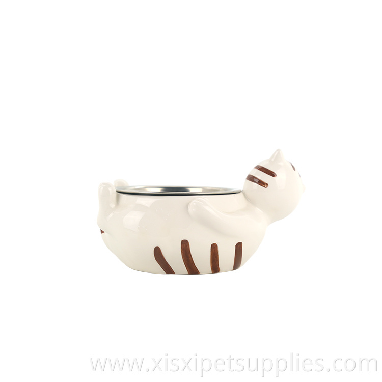 Custom Logo Luxury Cute Pet Feeding Bowl Ceramic Cat Food Bowl